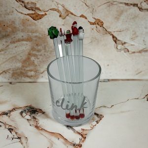 Christmas glass stir sticks